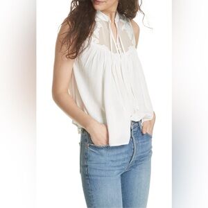 Free People Sheer White Blouse